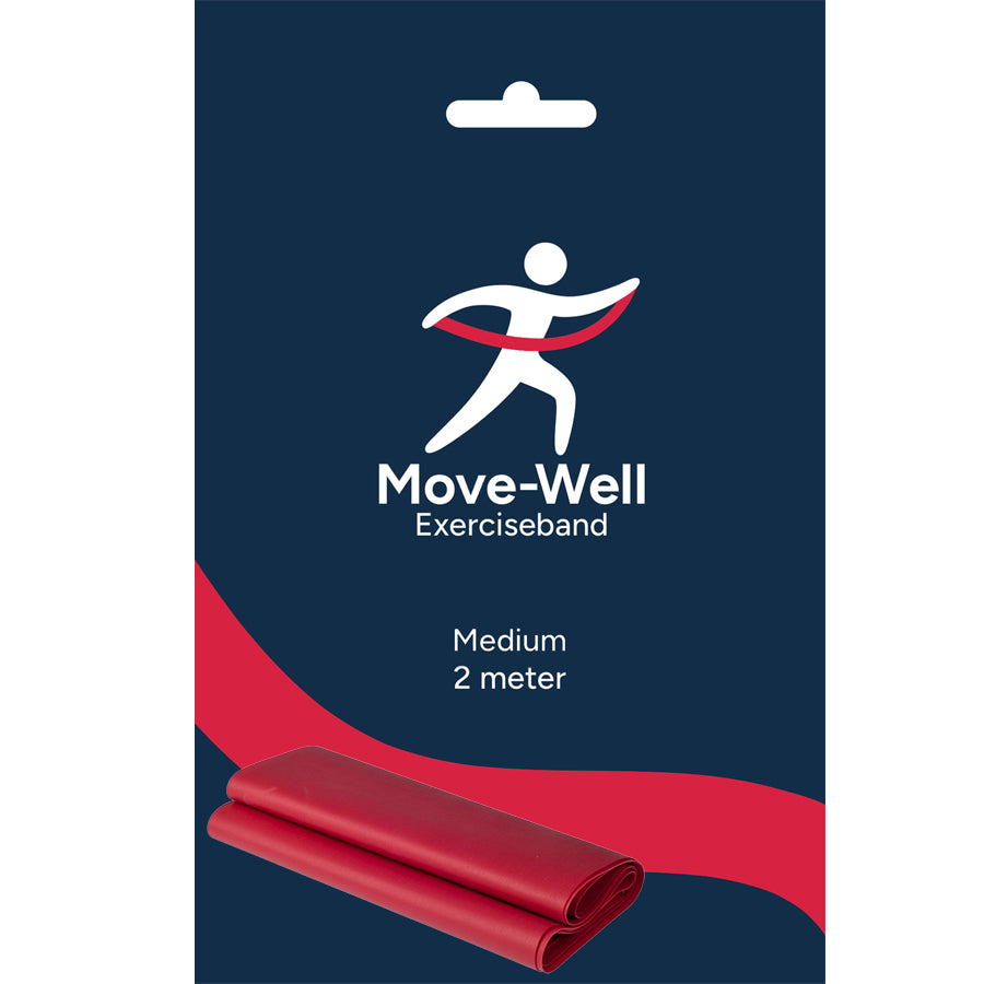 Exerciseband | Rød | Medium | 2 meter i stilfuld indpakning