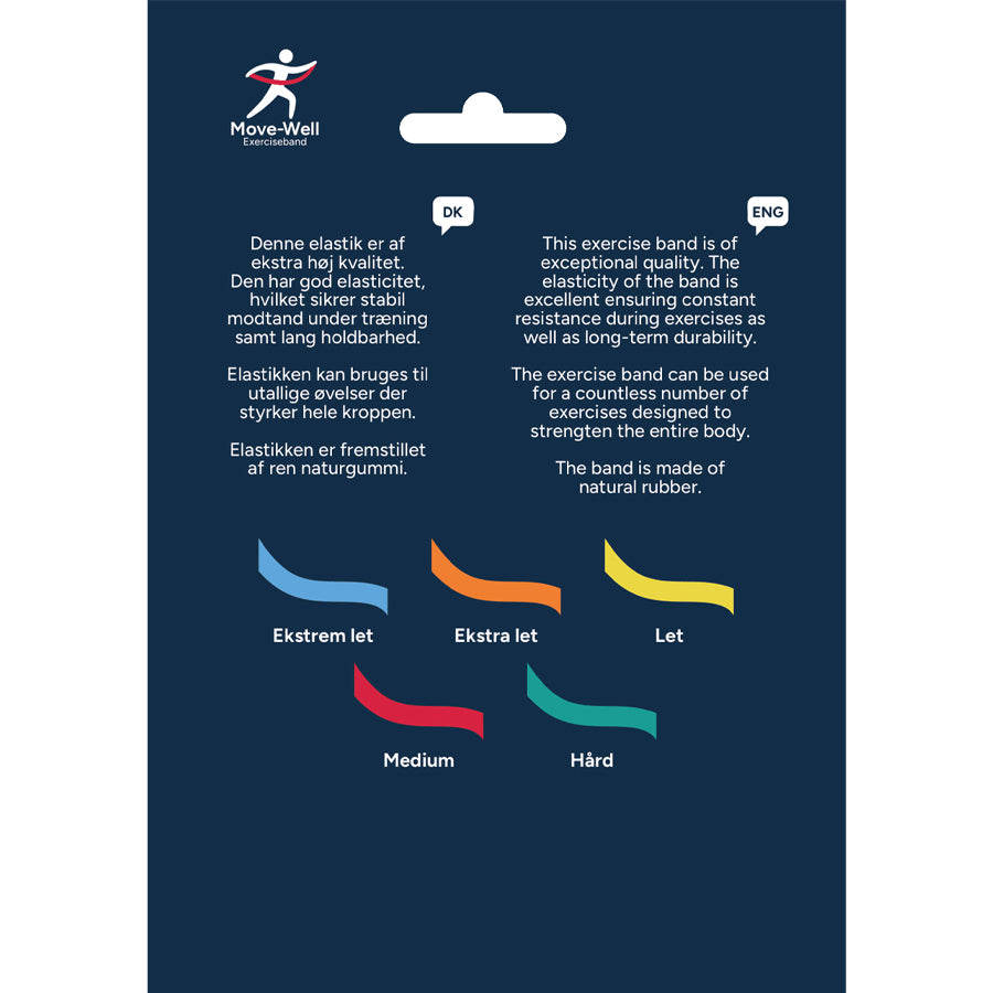 Exerciseband | Rød | Medium | 2 meter i stilfuld indpakning